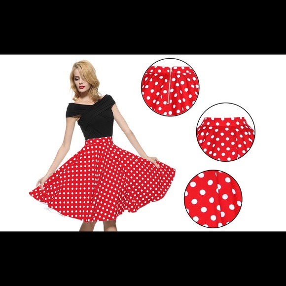 Maggie Tang 1950s Vintage Retro Polka Dots Swing Rockabilly Skirt ♥️ - Picture 2 of 6
